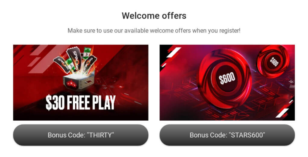 PokerStars Welcome Offers