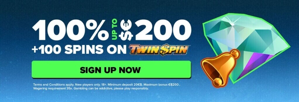 Next Casino 100% Welcome Bonus up to £/$/€200 + 100 Bonus Spins