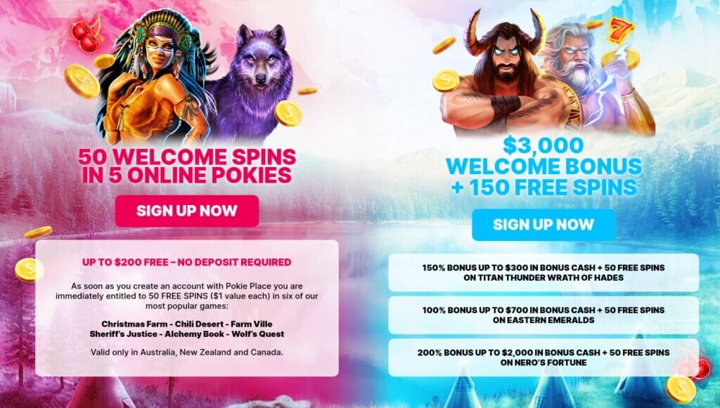 Pokie Place Casino Welcome 50 Free Spins
