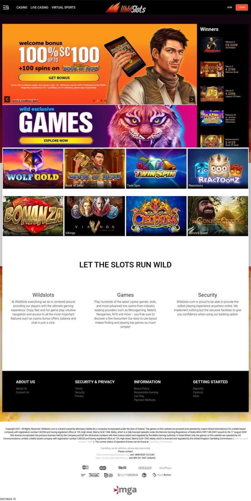 Review of WildSlots Online Casino