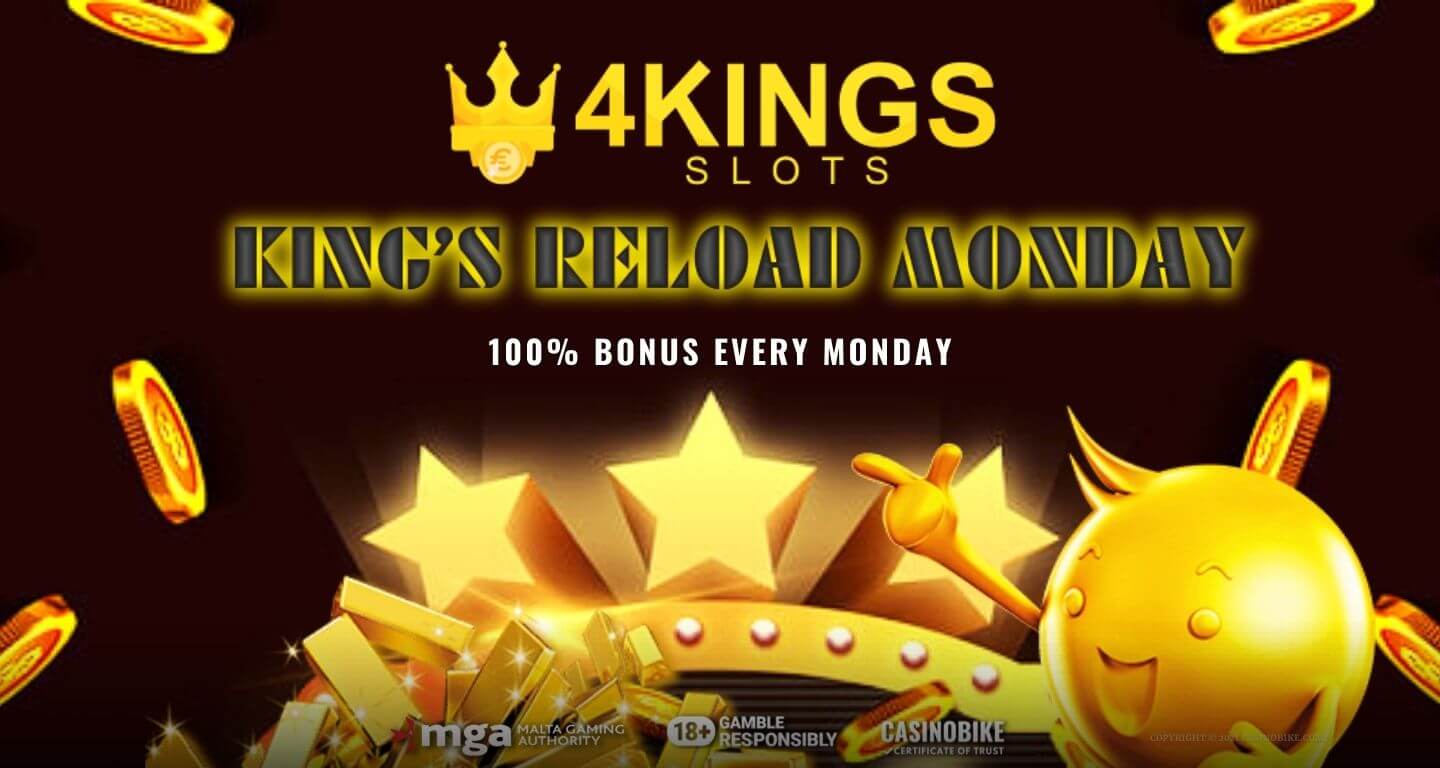 4KingSlots Casino 100% Reload Bonus Every Monday