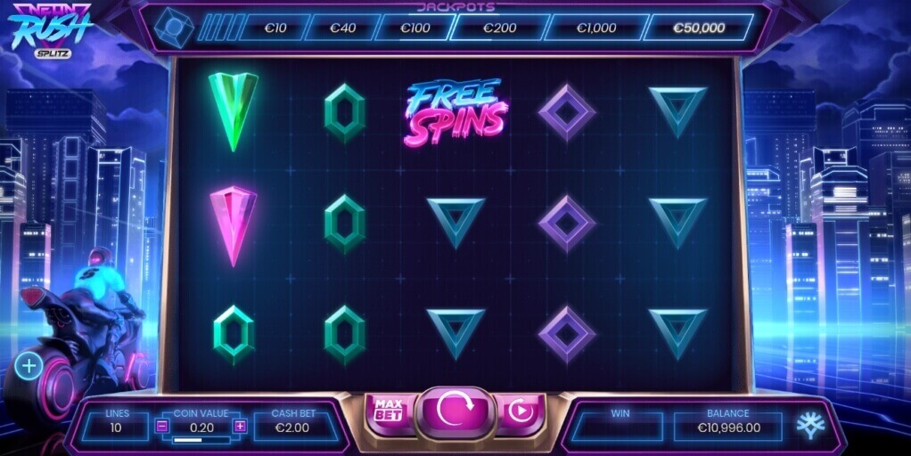Review of Neon Rush Splitz Slot by Yggdrasil Gaming