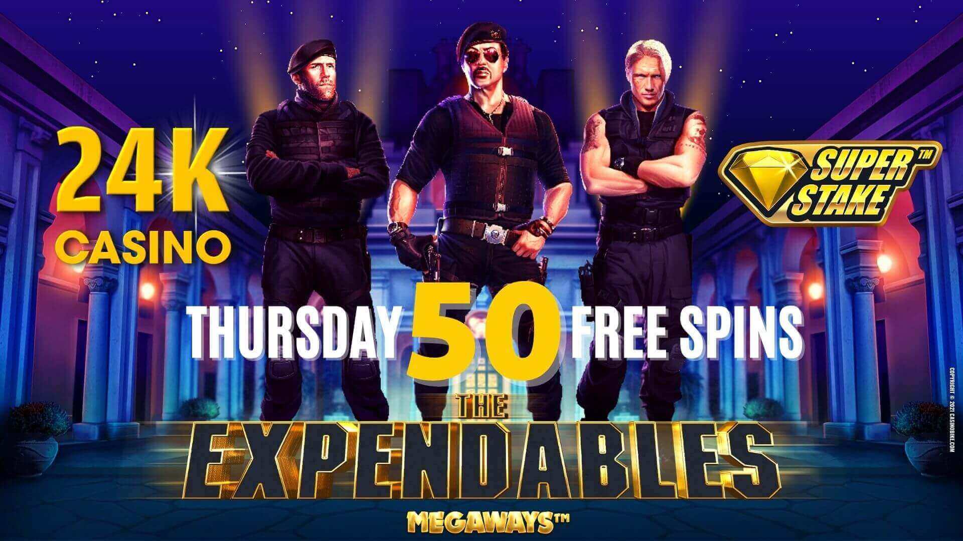 24K Casino Thursday 50 Free Spins Bonus